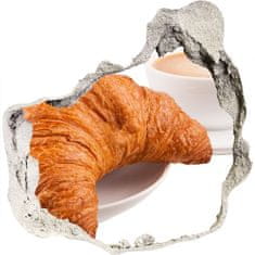 Wallmuralia.sk Diera 3D fototapety na stenu nálepka Croissanty a káva 100x100 cm