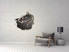 Wallmuralia.sk 3D diera na stenu Futbalista 75x75 cm