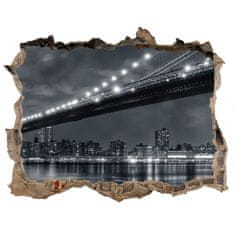 Wallmuralia.sk Fototapeta díra na zeď 3D Brooklyn bridge 120x81 cm