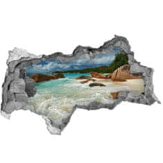 Wallmuralia.sk Diera 3D v stene na stenu Beach seychely 95x73 cm