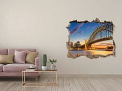 Wallmuralia.sk Díra 3D ve zdi nálepka Sydney panorama 168x113 cm