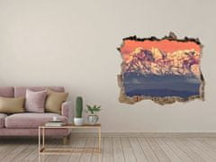 Wallmuralia.sk Díra 3D ve zdi nálepka Sunrise tatry 120x81 cm