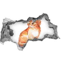 Wallmuralia.sk Diera 3D fototapeta nálepka Red cat 115x88 cm