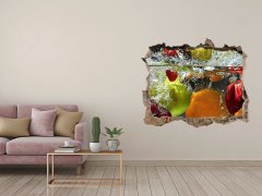 Wallmuralia.sk Nálepka 3D díra Ovocie a zelenina 120x81 cm