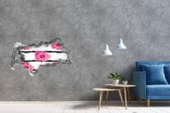 Wallmuralia.sk Nálepka 3D diera samolepiaca Tehla roses 115x88 cm