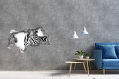 Wallmuralia.sk Diera 3D fototapeta nálepka Zebra v snehu 115x88 cm