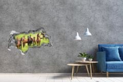 Wallmuralia.sk Diera 3D fototapeta nálepka Stádo koní na lúke 150x115 cm