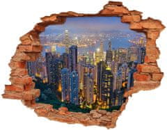 Wallmuralia.sk Diera 3D fototapeta nálepka Hong kong v noci 90x70 cm