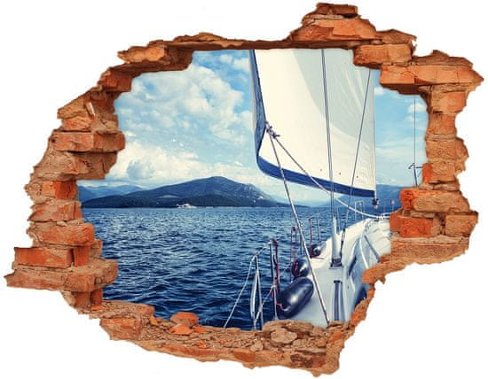 Wallmuralia.sk Diera 3D fototapeta nálepka Jachta na mori pozadí