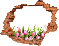 Wallmuralia.sk Nálepka fototapeta 3D výhľad Ružové tulipány 120x93 cm