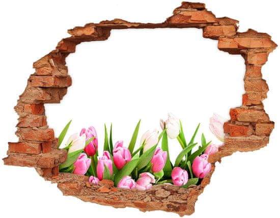Wallmuralia.sk Nálepka fototapeta 3D výhľad Ružové tulipány