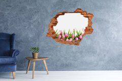 Wallmuralia.sk Nálepka fototapeta 3D výhľad Ružové tulipány 120x93 cm