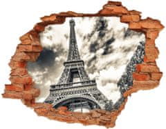 Wallmuralia.sk Diera 3D v stene na stenu Eiffelova veža v paríži 120x93 cm