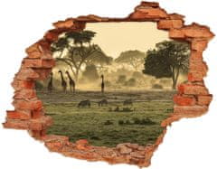 Wallmuralia.sk Diera 3D fototapeta nálepka Žirafy na savane 90x70 cm