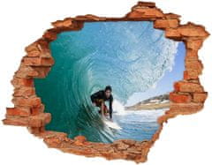 Wallmuralia.sk Diera 3D fototapeta nálepka Surfer na vlne 120x93 cm