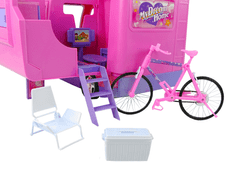 Lean-toys Bicykel pre bábiky Camper Camping Pink 50 cm