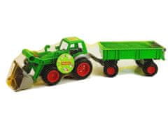 Lean-toys Traktorový nakladač s farmárskym prívesom zelený 8817 Polesie