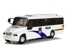 Lean-toys Policajný autobus biely so zvukom ťahania