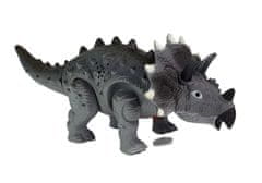 Lean-toys Dinosaurus Triceratops na batérie sivý