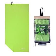 Spokey SIROCCO M Rýchloschnúci uterák s odnímateľnou sponou, zelený, 40 x 80 cm