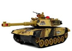 Lean-toys Veľký diaľkovo ovládaný R/C Tank 2,4 Ghz Svetlá Zvuky Streľba Žltá