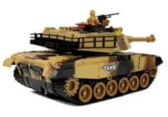 Lean-toys Veľký diaľkovo ovládaný R/C Tank 2,4 Ghz Svetlá Zvuky Streľba Žltá