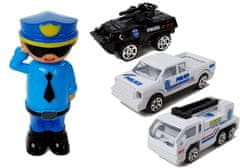 Lean-toys Policajná garáž 2v1 Policajt Malé autá Zvukové svetlá