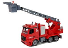 Lean-toys Súprava DIY Fire Engine Kit 2v1 Vymeniteľné zdviháky Skrutkovač Zvuk Osvetlenie Efekty Prilba