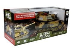 Lean-toys Veľký diaľkovo ovládaný R/C Tank 2,4 Ghz Svetlá Zvuky Streľba Žltá