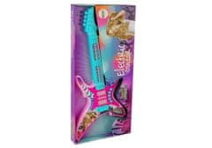 Lean-toys Elektrická gitara so svetlami a zvukmi ružová 62 cm