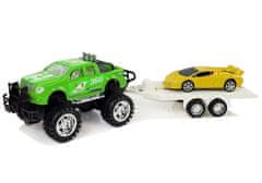 Lean-toys Sada vozidiel Športové auto žlté Off-road zelené s trecím pohonom