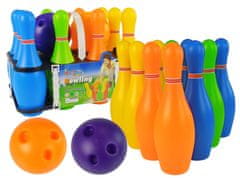 Lean-toys Farebná bowlingová súprava 10 ks Guľa 26 cm