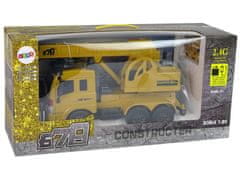 Lean-toys Diaľkovo ovládaný nákladný automobil 1:20 Zdvíhací žeriav na diaľkové ovládanie 2.4G Zvuková svetlá