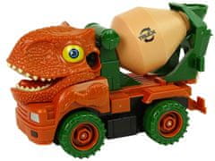 Lean-toys Betónové nákladné auto Dinosaurus na vybalenie oranžového príslušenstva