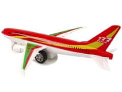 Lean-toys Boeing 777 červené osobné lietadlo pohon svetla zvuky