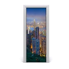 tulup.sk Fototapeta samolepiace na dvere Hongkong noc 75x205 cm