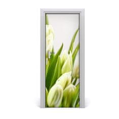 tulup.sk Fototapeta na dvere biele tulipány 75x205 cm