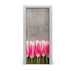 tulup.sk Samolepiace fototapety na dvere ružové tulipány 85x205 cm