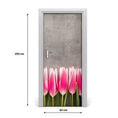 tulup.sk Samolepiace fototapety na dvere ružové tulipány 85x205 cm