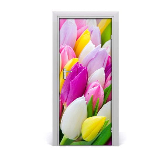 tulup.sk Samolepiace fototapety na dvere farebné tulipány