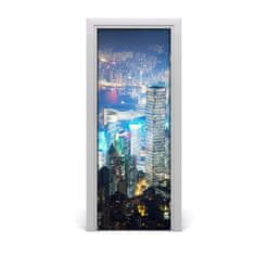 tulup.sk Fototapeta samolepiace na dvere Hong kong noc 75x205 cm