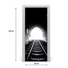 tulup.sk Fototapeta samolepiace dvere koľaje tunel 85x205 cm