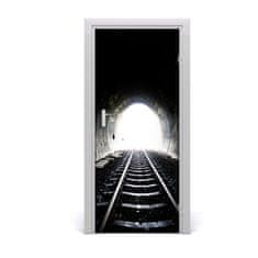 tulup.sk Fototapeta samolepiace dvere koľaje tunel 85x205 cm