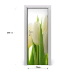 tulup.sk Fototapeta na dvere biele tulipány 75x205 cm