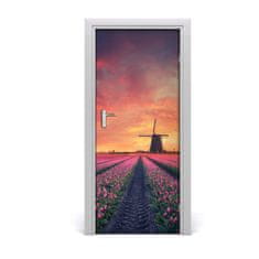 tulup.sk Fototapeta samolepiace dvere poľa tulipánov 85x205 cm