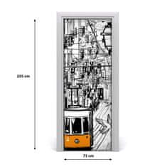 tulup.sk Samolepiace fototapety na dvere Električka v Lizbona 75x205 cm