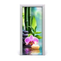 tulup.sk Fototapeta samolepiace Orchidea a bambus 85x205 cm