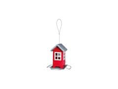 Trixie  Záhradné krmítko kovové, farebný domček 19x20x19 cm, - červený/strieborná strecha