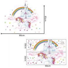 IZMAEL Samolepka na stenu/Tapeta Unicorn Castle KP16376
