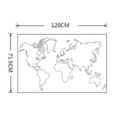 IZMAEL Samolepka na stenu/Tapeta World Map KP16585